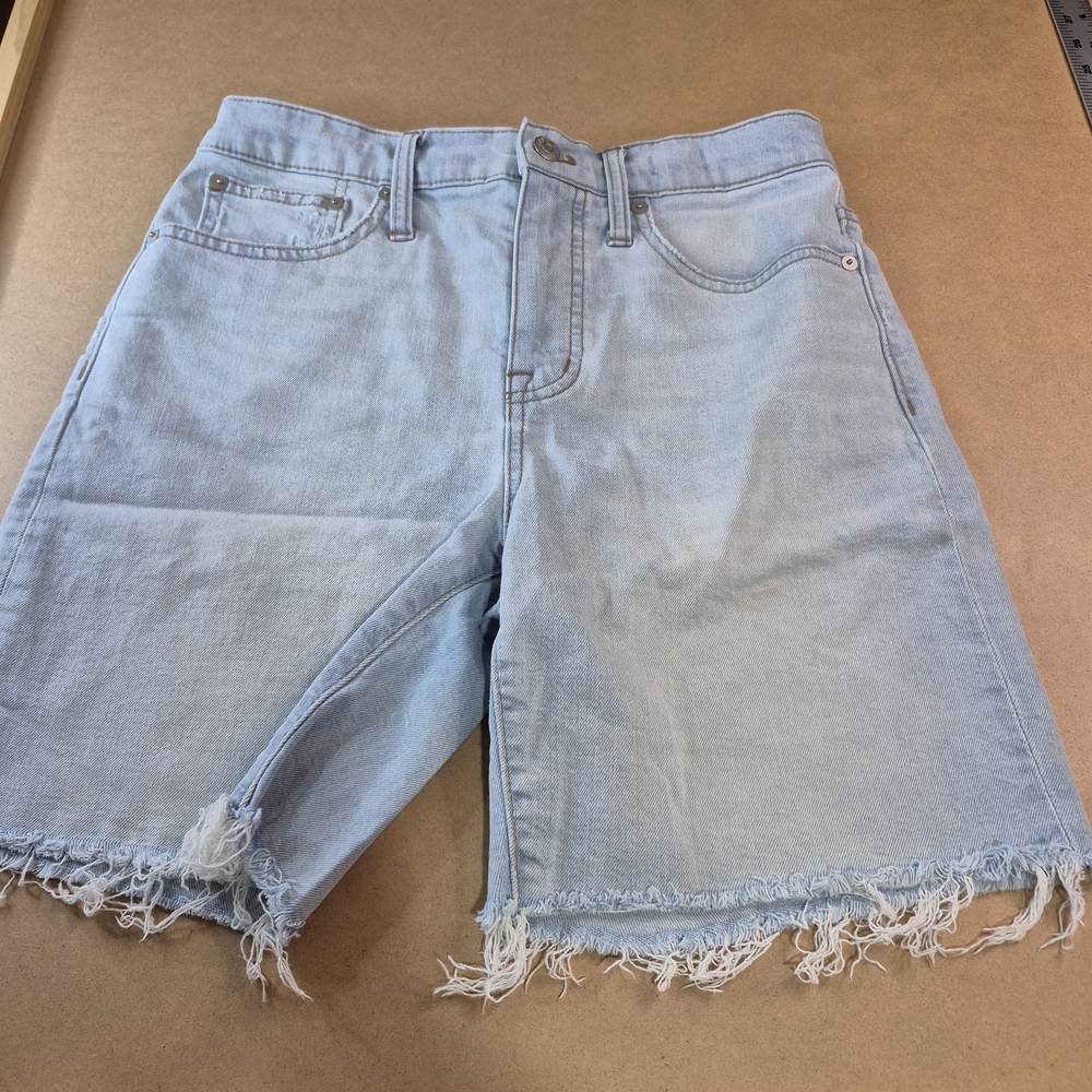 Madewell Women's Light Blue Jean Shorts with Frayed Hem